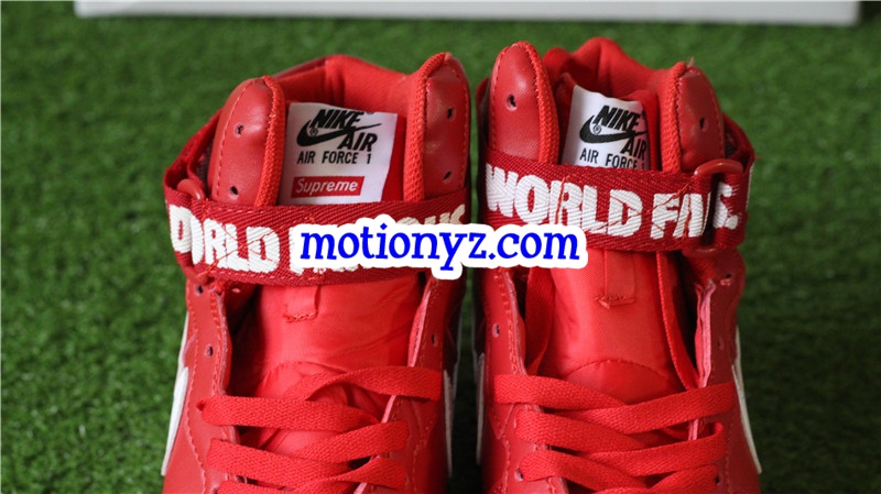 Supreme x Authentic Nike Air Force 1 High Supreme SP Red